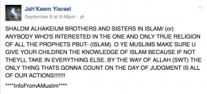 ... their observance of Islamic ritual and morality. One of these read