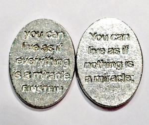 ... Charm Quotes EINSTEIN MIRACLES Inspirational Quote Miracle Token
