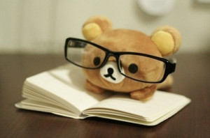 adorable, aww, book, cute, glasses, humour, teddy