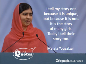 ... is not unique #SheQuotes #Quotes #Malala #girls #Nobel #Peace #Prize