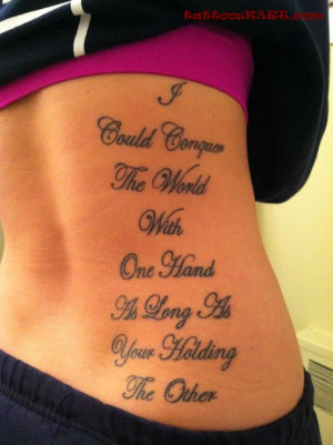 Meaningful Quote Feminine Tattoos On Rib