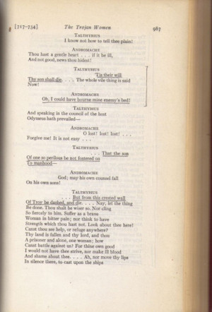 Pg. 987 of David Markson’s copy of The Complete Greek Drama: Volume ...