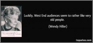 Luckily, West End audiences seem to rather like very old people ...