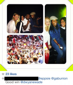 then the night D Wade proposed she uploaded pictures of Gabbie's ring ...