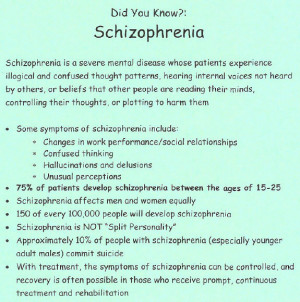 Find out more about students who struggle with schizophrenia at the ...