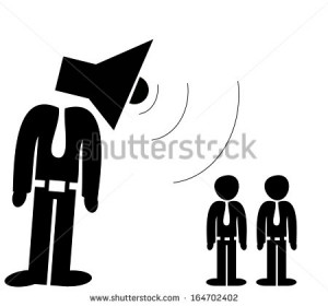 Angry boss is shouting at employees vector conceptual silhouettes ...
