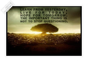 Never stop questioning quote