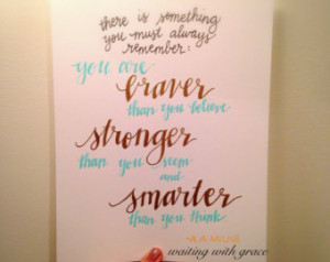 ... than you believe... AA Milne quote print, 8x10 hand lettered art