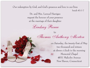 Christian Wedding Invitation Verses