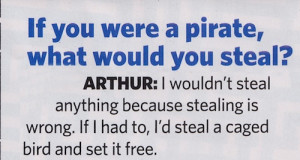 ... using #happybdayarthur.The quote is from Doctor Who Adventures #217