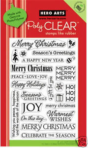 ... Clear Stamps HOLIDAY SAYINGS # CL343 MERRY CHRISTMAS PEACE JOY HOHOHO