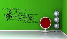 1D One Direction Little Things Music Song Lyrics Notes Wall Sticker ...