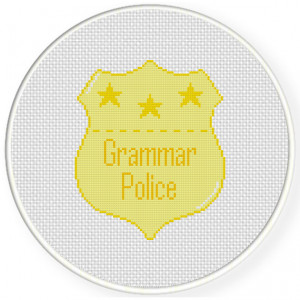 grammar police cross stitch pattern $ 1 00 grammar police