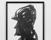 Trapped - Black and white abstract wall art print poster ...
