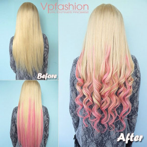 pink and blue dip dyed hair on brown hair more hair styles like this