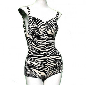 Vintage Zebra Swimsuit 1950s bathing suit, swimwear