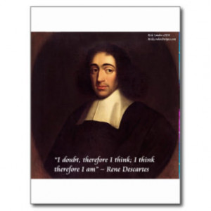 Rene Descarte I Think Therefore I Am Quote Postcard