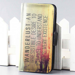 Home wallet case wanderlust movie quote wallet case for iphone 4,4s,5 ...