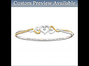 Two Hearts Become One Diamond Bracelet