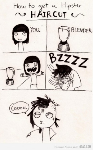 9gag, blender, cool, cut, funny, hair, haircut, hipster, lol