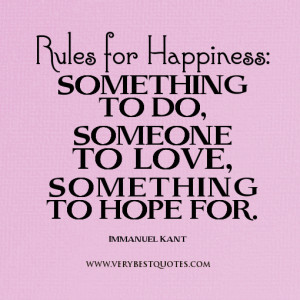 Rules for Happiness: