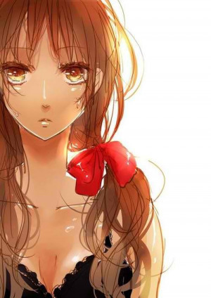 Brown Eyed Anime Girl With Curly Brown Hair: