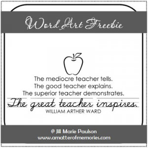 WORD ART: Great Teachers Quote Word Art Freebie