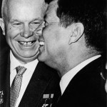 Soviet premier Nikita Khruschev with JFK.