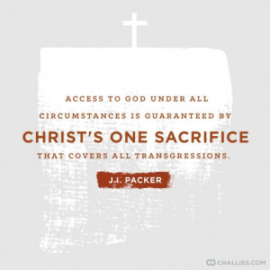 ... Christ’s one sacrifice that covers all transgressions.