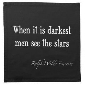 Ralph Waldo Emerson Inspirational Quote Darkest Cloth Napkin