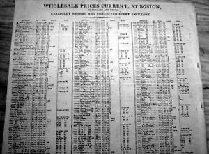 1809-newspaper-w-LIST-o-STOCK-MARKET-COMMODITY-QUOTES-like-WALL-STREET ...