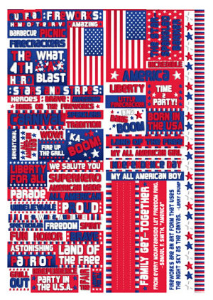 ... Collection - Die Cut Cardstock Stickers - Stars and Stripes Quote