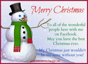 Merry Christmas to my Facebook family and friends