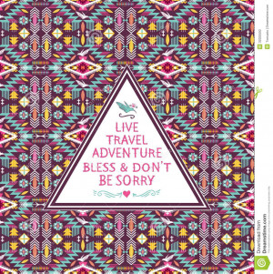 ... aztec pattern with geometric elements and quotes typographic text