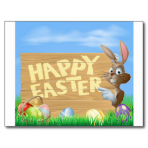 Easter bunny Happy Easter Sign Post Card