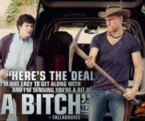 quotes zombieland jesse eisenberg woody harrelson pickaxe cowboy hats ...