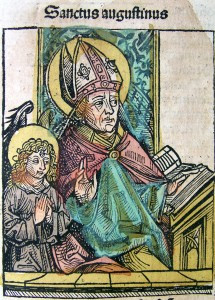Image of Augustine from the Nuremberg Chronicles. Beloit College.