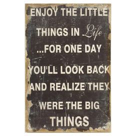 Typographic wall art on weathered burlap. Product: Wall ...