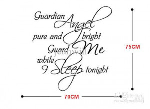 Wholesale - 1025 Guardian Angel Wall Quote Decal Sticker Decor Nursery ...