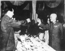 Chiang Kai-shek and Mao Zedong met in the wartime capital of Chongqing ...