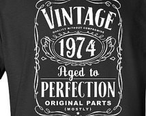 41st Birthday Shirt For Men and Wom en - Vintage 1974 Aged To ...