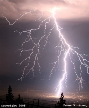 Lightning Strike over Desert