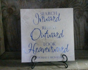 12x12 Ceramic Tile with the quote S earch Inward ...