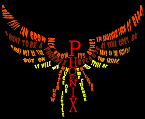 typography phoenix colored by denpoy25