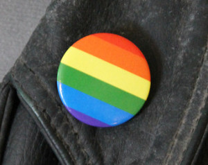 Rainbow flag, gay pride, LGBT pride 32mm pin back badge ...