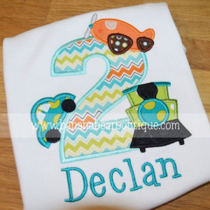 Planes Trains and Automobiles Applique Birthday Shirt on Etsy, $26.00