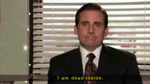 tv reaction the office steve carell michael scott i am dead inside ...