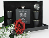 ... Engraved Flask Set, Stainless Steel Flask, Personalized Best Man Gift