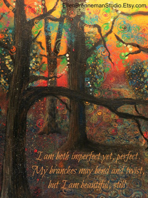 am continuing to paint inspirational quotes onto my tree paintings ...