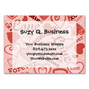 Love XOXO Be Mine Forever Hearts Valentine's Day Business Cards